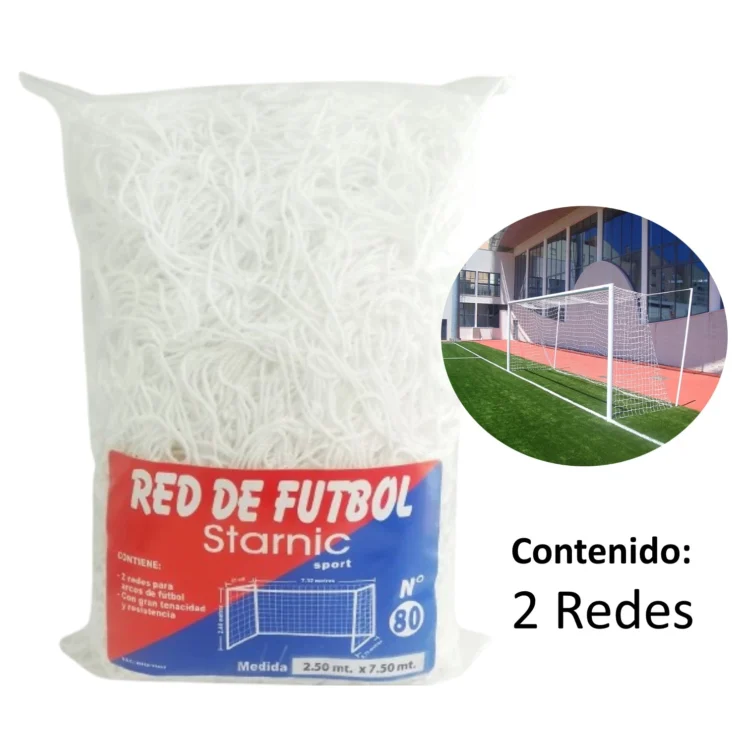 RED MALLA PARA ARCO DE FÚTBOL 7.50m x 2.50m #80 - Imagen 3