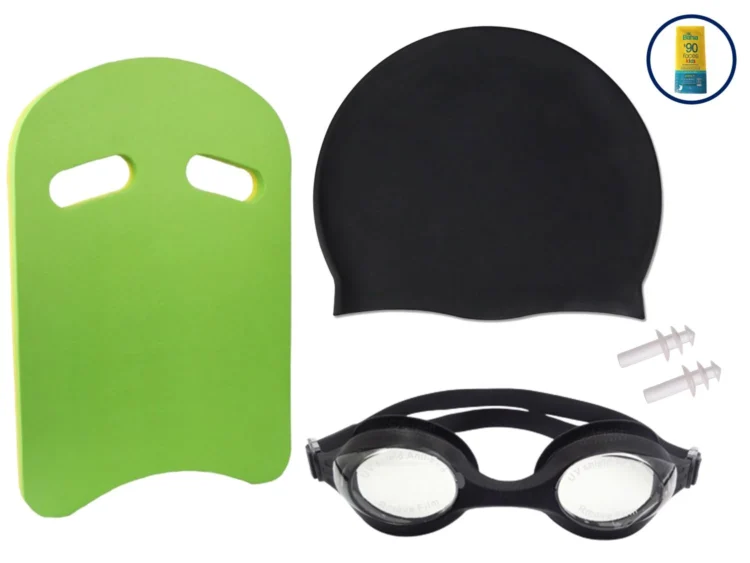 KIT PARA NATACIÓN TABLA GORRO LENTES PORTO JUNIOR