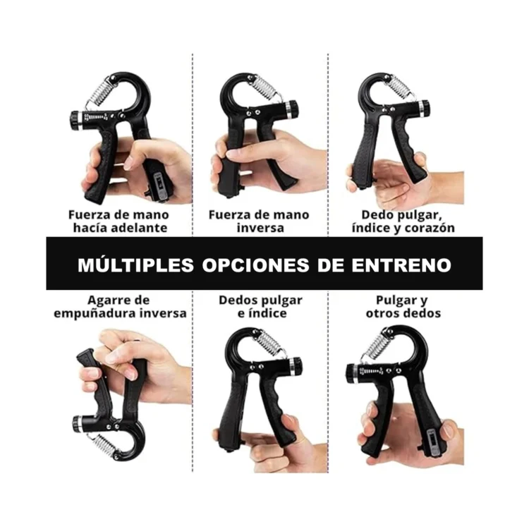 HAND GRIPS EJERCITADOR DE MANOS CON CONTADOR AJUSTABLE 60KG 1PZA - Imagen 4