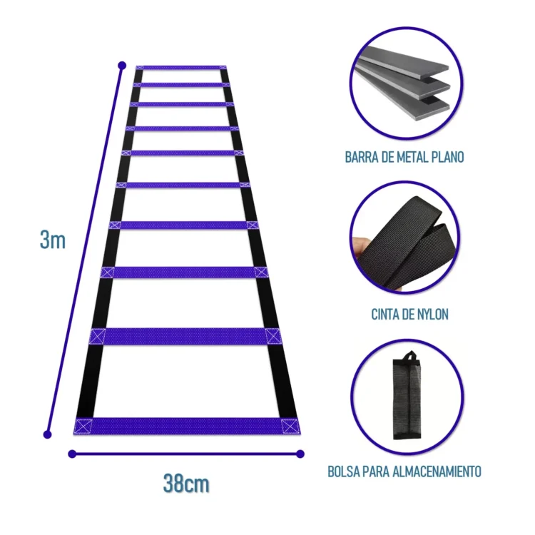 ESCALERA PARA AGILIDAD Y COORDINACIÓN CON BOLSA DE ALMACENAMIENTO - Imagen 3