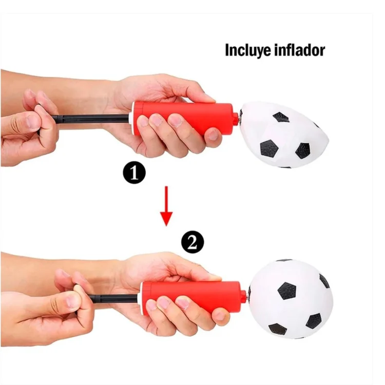 ARCO DE FÚTBOL ARMABLE RESISTENTE PARA NIÑOS CON RED + PELOTA + INFLADOR - Imagen 6