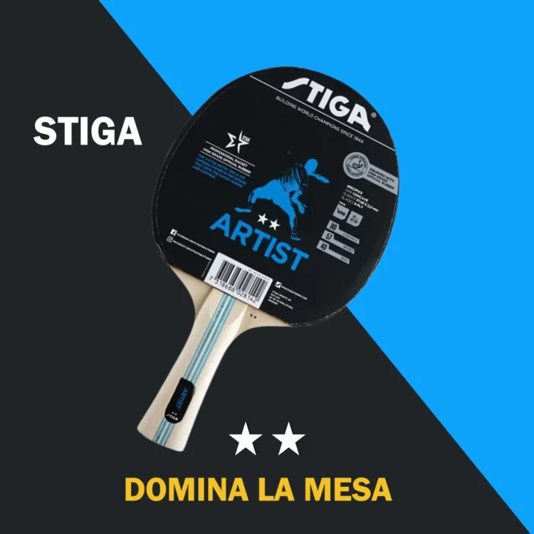 PALETA RAQUETA PARA MESA DE PING PONG 2 ESTRELLAS ARTIST STIGA  - Imagen 5