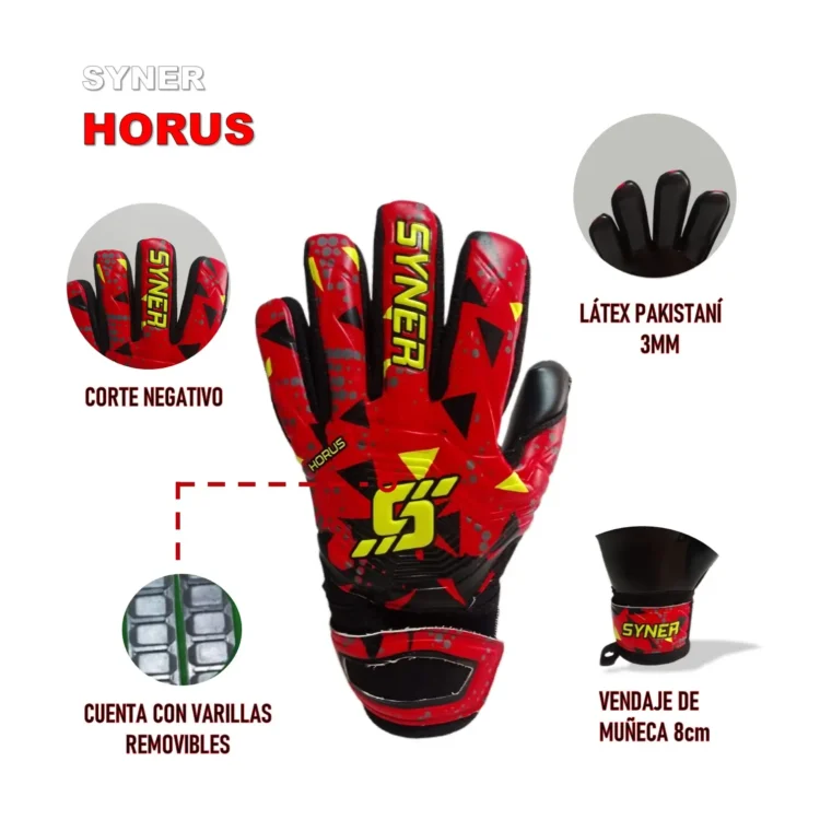 GUANTES PARA ARQUERO DE FÚTBOL HORUS SYNER - Imagen 2