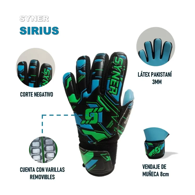 GUANTES PARA ARQUERO DE FÚTBOL SIRIUS SYNER - Imagen 2