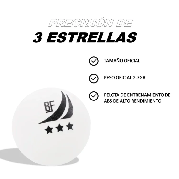 PELOTAS PARA PING PONG 3 ESTRELLAS POTE DE 60 PCS FUBBALL - Imagen 3