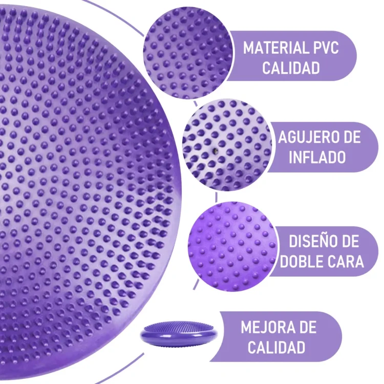 DISCO DE EQUILIBRIO CON INFLADOR PILATES YOGA FITNESS - Imagen 2
